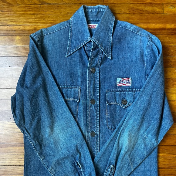 Vintage 70s Levi's Liberty Blue Denim Shirt/Jacket - Picture 1 of 11